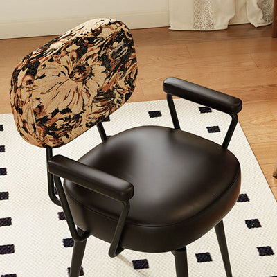 Nordic Desk Chair | Oil Wax Leather & Jacquard Fabric | 360° Swivel | Home Office 8