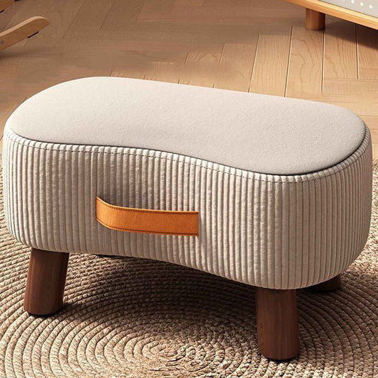 Nordic Footstool Ottoman | Solid Wood Frame, Portable Tech Fabric | Versatile Living Room & Bedroom Accessory 0