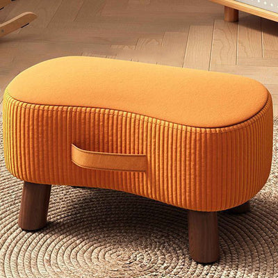 Nordic Footstool Ottoman | Solid Wood Frame, Portable Tech Fabric | Versatile Living Room & Bedroom Accessory 11