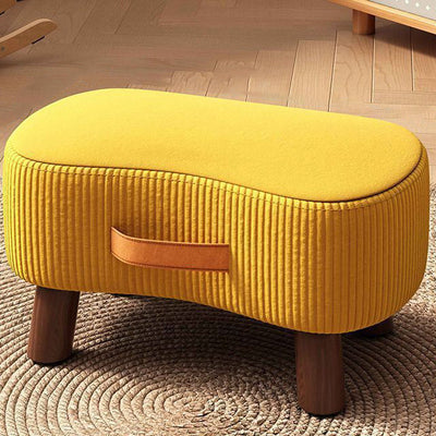 Nordic Footstool Ottoman | Solid Wood Frame, Portable Tech Fabric | Versatile Living Room & Bedroom Accessory 12