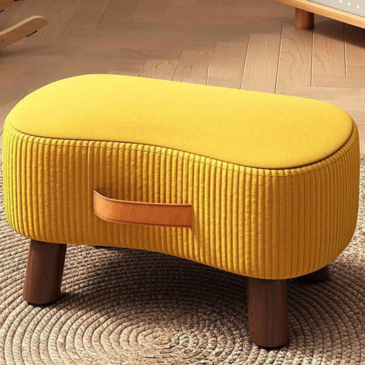 Nordic Footstool Ottoman | Solid Wood Frame, Portable Tech Fabric | Versatile Living Room & Bedroom Accessory 12