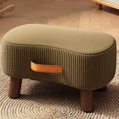 Nordic Footstool Ottoman | Solid Wood Frame, Portable Tech Fabric | Versatile Living Room & Bedroom Accessory 13