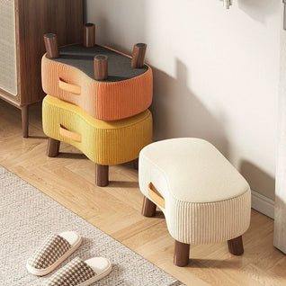 Nordic Footstool Ottoman | Solid Wood Frame, Portable Tech Fabric | Versatile Living Room & Bedroom Accessory