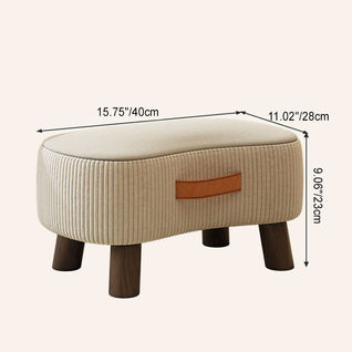 Nordic Footstool Ottoman | Solid Wood Frame, Portable Tech Fabric | Versatile Living Room & Bedroom Accessory