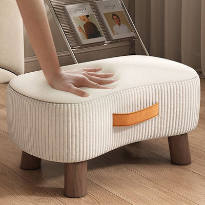 Nordic Footstool Ottoman | Solid Wood Frame, Portable Tech Fabric | Versatile Living Room & Bedroom Accessory 8