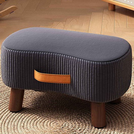 Nordic Footstool Ottoman | Solid Wood Frame, Portable Tech Fabric | Versatile Living Room & Bedroom Accessory 9