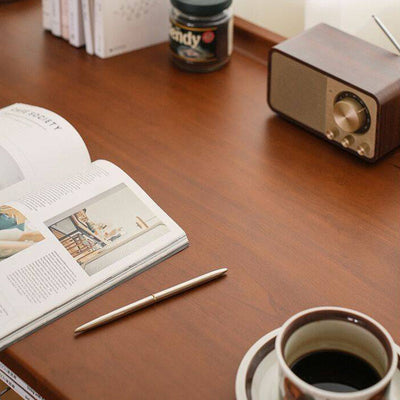 Office Desk | Solid Wood & Stainless Steel | 1-Drawer Storage | Modern Minimalist | Home Office 6
