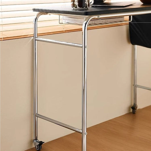 Office Desk with PU Leather Top and Stainless Steel Base | Movable Design for Home Office 6