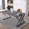 Office Desk with Stone Slab Top and Carbon Steel Frame | Modern Minimalist Design for Home Office