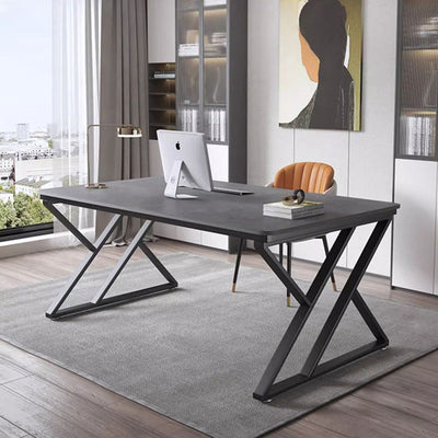 Office Desk with Stone Slab Top and Carbon Steel Frame | Modern Minimalist Design for Home Office 2
