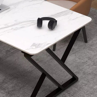 Office Desk with Stone Slab Top and Carbon Steel Frame | Modern Minimalist Design for Home Office 6