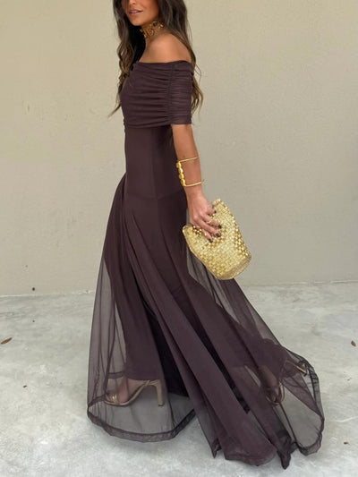 Olivia | Maxi Dress Off Shoulder White Chiffon Women Adult Summer 2