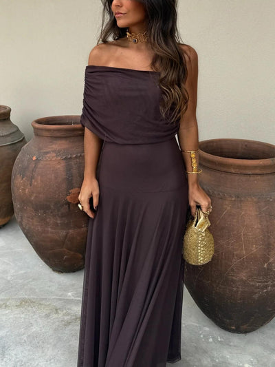 Olivia | Maxi Dress Off Shoulder White Chiffon Women Adult Summer 7