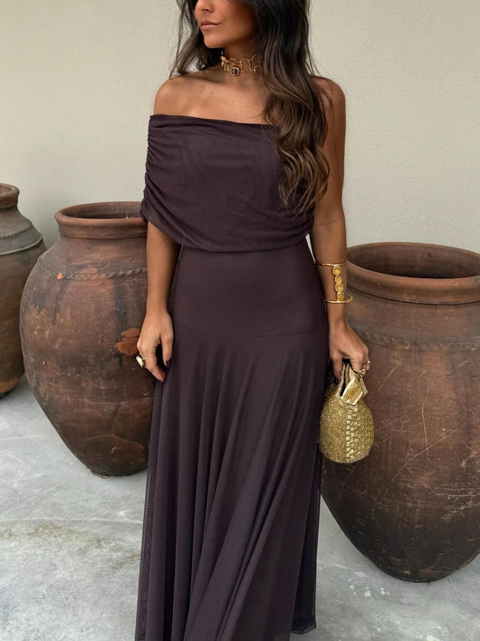Olivia | Maxi Dress Off Shoulder White Chiffon Women Adult Summer 7