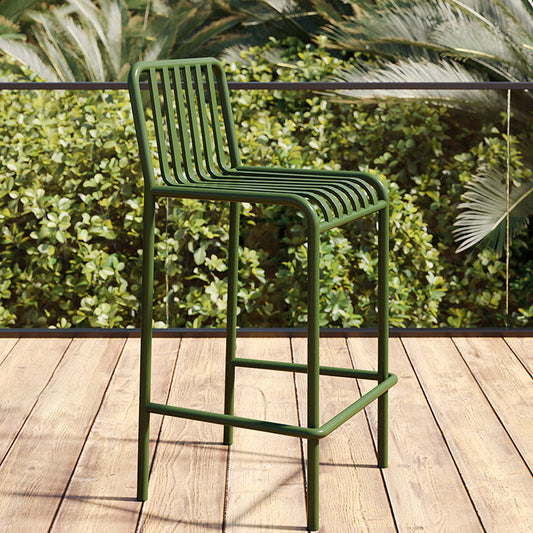 Outdoor Bar Stool | Iron Frame | Minimalist Armless Design | Perfect for Garden and Patio 0