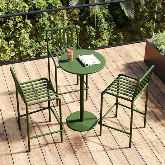 Outdoor Bar Stool | Iron Frame | Minimalist Armless Design | Perfect for Garden and Patio 2