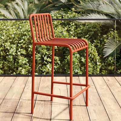 Outdoor Bar Stool | Iron Frame | Minimalist Armless Design | Perfect for Garden and Patio 4
