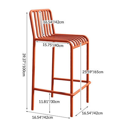 Outdoor Bar Stool | Iron Frame | Minimalist Armless Design | Perfect for Garden and Patio 5