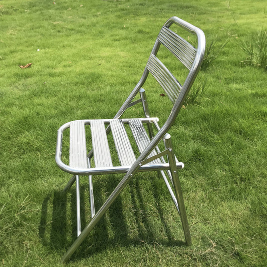 Outdoor Dining Chair | Industrial Stainless Steel, Foldable Design | Perfect for Patios and Dining Spaces 0