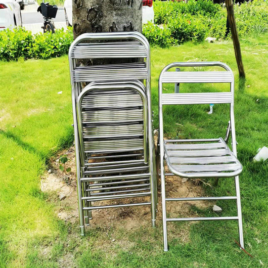 Outdoor Dining Chair | Industrial Stainless Steel, Foldable Design | Perfect for Patios and Dining Spaces 1