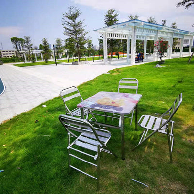 Outdoor Dining Chair | Industrial Stainless Steel, Foldable Design | Perfect for Patios and Dining Spaces 2