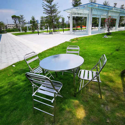 Outdoor Dining Chair | Industrial Stainless Steel, Foldable Design | Perfect for Patios and Dining Spaces 5