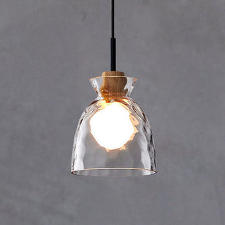 Pendant Light | Glass & Wood | Modern Design | Ideal for Living Room & Bedroom