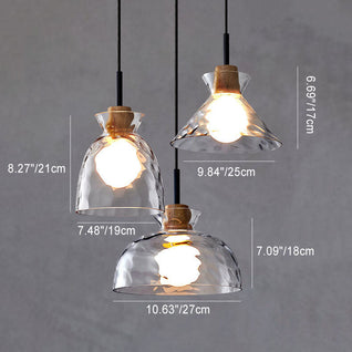 Pendant Light | Glass & Wood | Modern Design | Ideal for Living Room & Bedroom