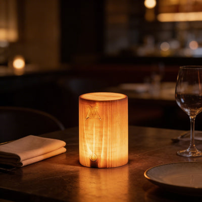 PineGlow | Modern Touch Control Cordless Table Lamp with Natural Wood Design 0