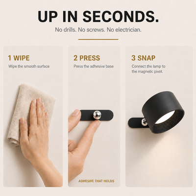 PivotLight | Modern Magnetic Rechargeable Wall Lamp with Touch Control 8