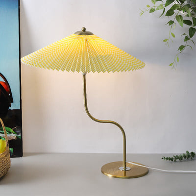 Pleated Elegance | Modern Fabric Table Lamp for Bedroom and Living Room 0