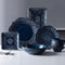 Porcelain Dinnerware Set + Navy Baroque Design + Durable Construction + Elegant Edges