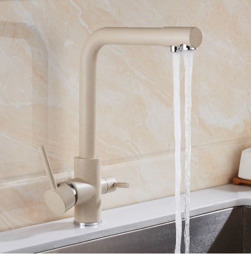 PureFlow | Modern Stainless Steel Double Handle Kitchen Faucet with Filtration 3