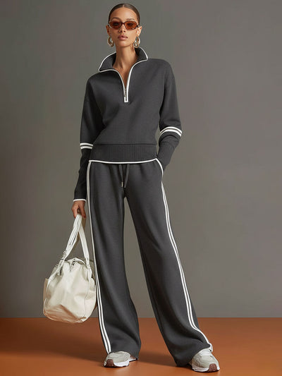 Rachel | Women's Set Loungewear Two Piece Sets Grey Polyester Adult 5