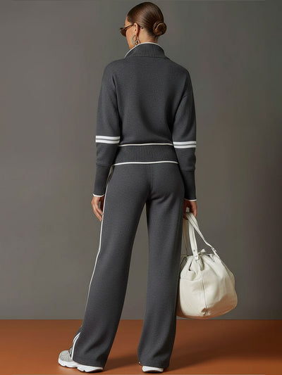 Rachel | Women's Set Loungewear Two Piece Sets Grey Polyester Adult 6