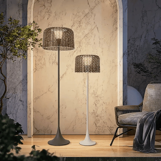 RattanGlow | Elegant Solar Outdoor Floor Lamp with Integrated LED Lighting 1