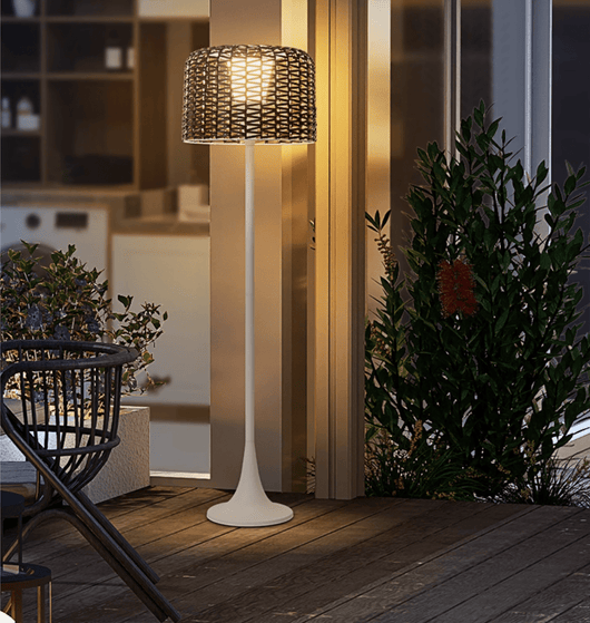 RattanGlow | Elegant Solar Outdoor Floor Lamp with Integrated LED Lighting 2