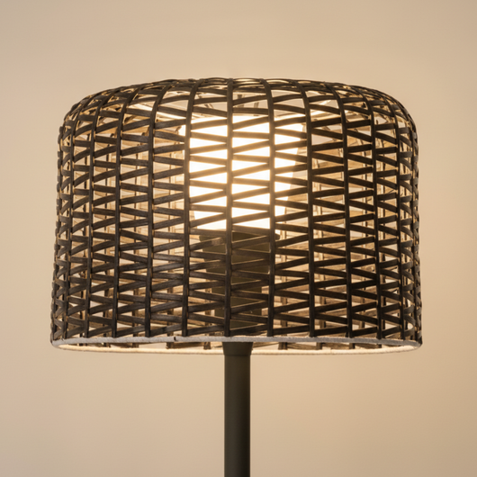 RattanGlow | Elegant Solar Outdoor Floor Lamp with Integrated LED Lighting 7