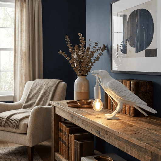 RavenCraft | Unique Artistic Resin Table Lamp with Edison Bulb 5