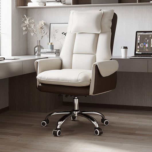 Reclinable Desk Chair | PVC Leather & Aluminum Alloy Frame, Adjustable Height & Footrest | Home Office Comfort 13