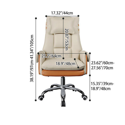 Reclinable Desk Chair | PVC Leather & Aluminum Alloy Frame, Adjustable Height & Footrest | Home Office Comfort 4