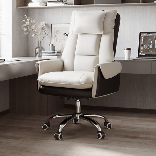 Reclinable Desk Chair | PVC Leather & Aluminum Alloy Frame, Adjustable Height & Footrest | Home Office Comfort 7