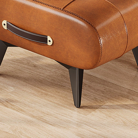 Rectangular Low Stool | PU Leather & Solid Wood Frame | Scandinavian Style for Living Room 7