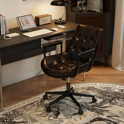 Retro Desk Chair with Height Adjustment and 360° Swivel | Home Office Seating 10