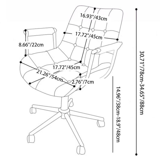 Retro Desk Chair with Height Adjustment and 360° Swivel | Home Office Seating 3