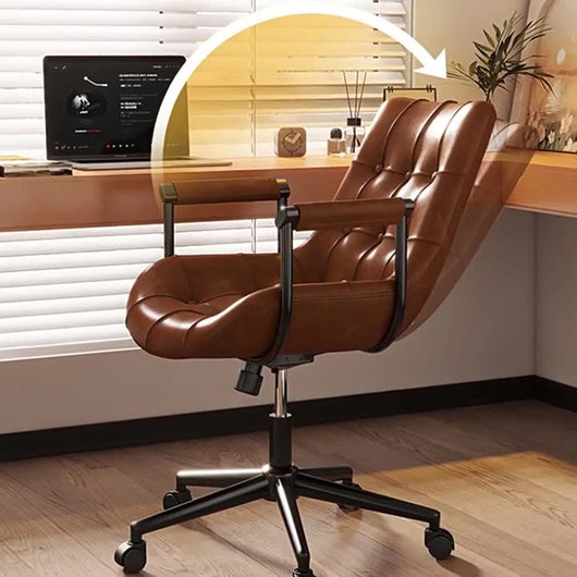 Retro Desk Chair with Height Adjustment and 360° Swivel | Home Office Seating 8