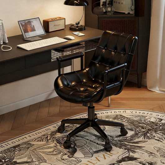 Retro Desk Chair with Height Adjustment and 360° Swivel | Home Office Seating 9