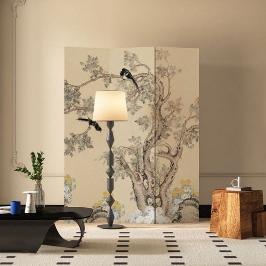 Room Divider Screen | French Style Floral and Bird Motif | Foldable Design | Living Room 3