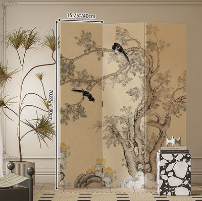 Room Divider Screen | French Style Floral and Bird Motif | Foldable Design | Living Room 4