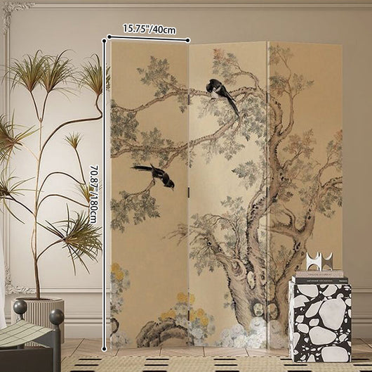 Room Divider Screen | French Style Floral and Bird Motif | Foldable Design | Living Room 4